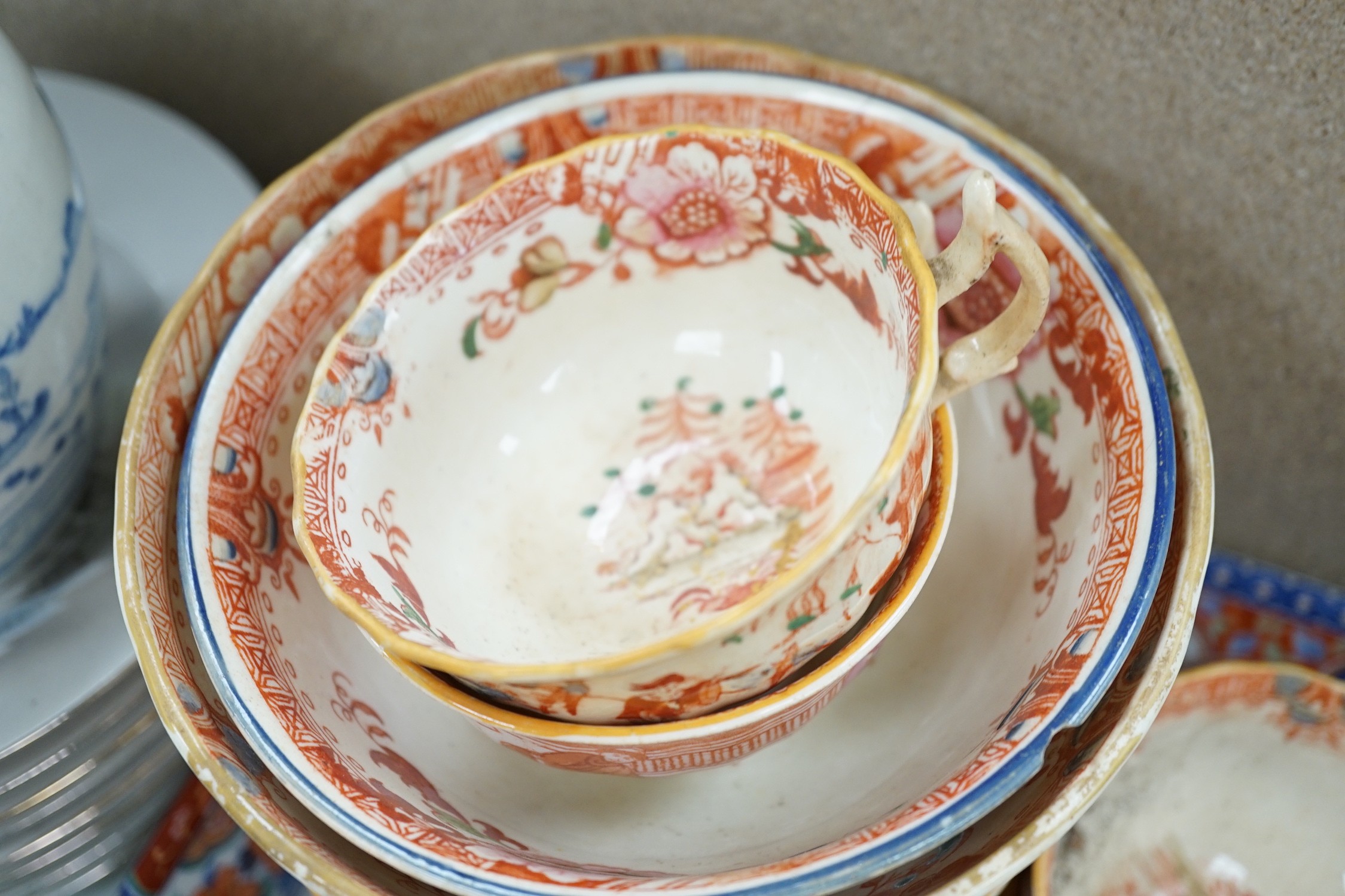 A group of mixed Chinese, Japanese and English ceramics